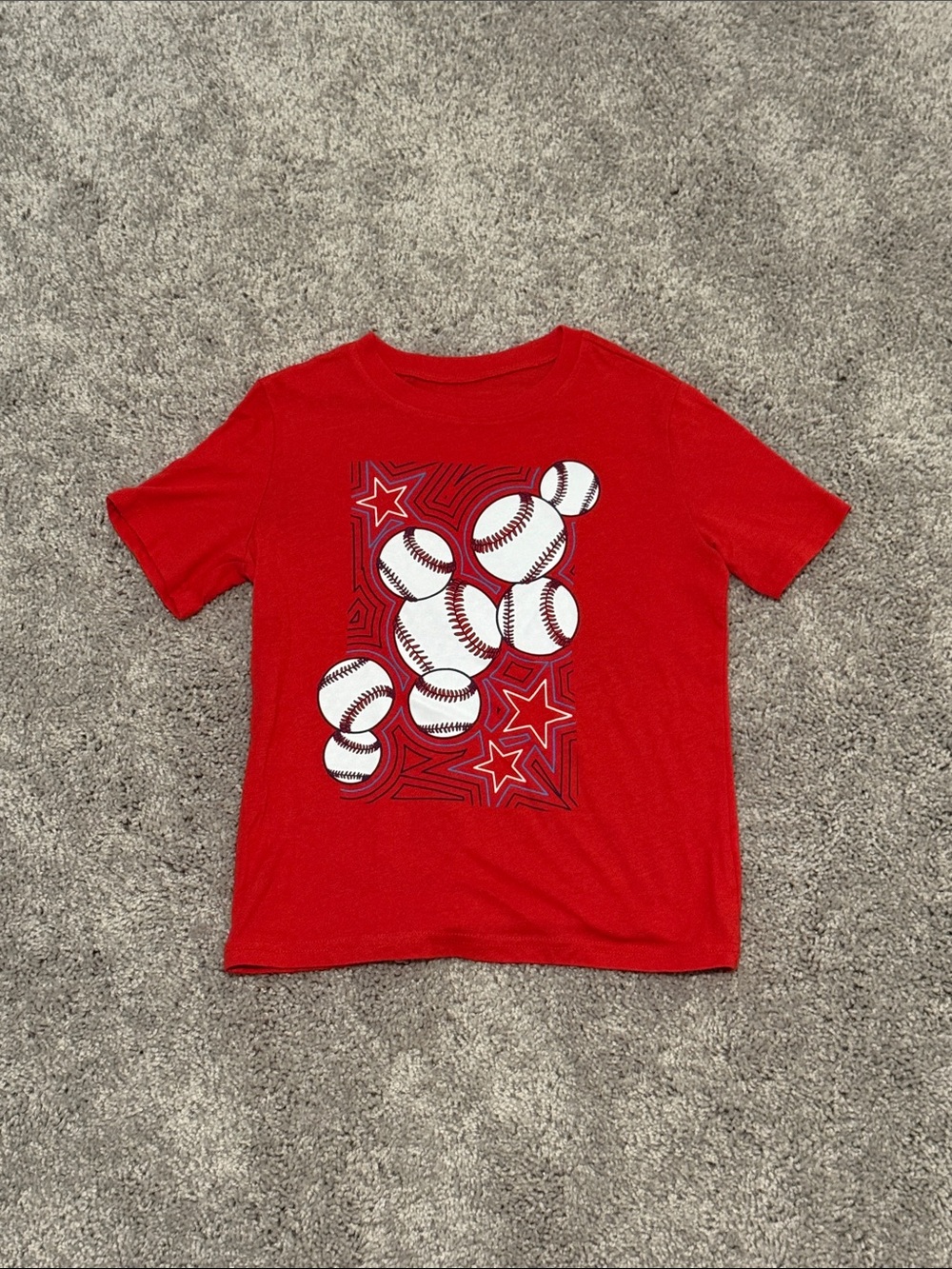jumping beans Red Short Sleeve Tee with Baseball Graphic